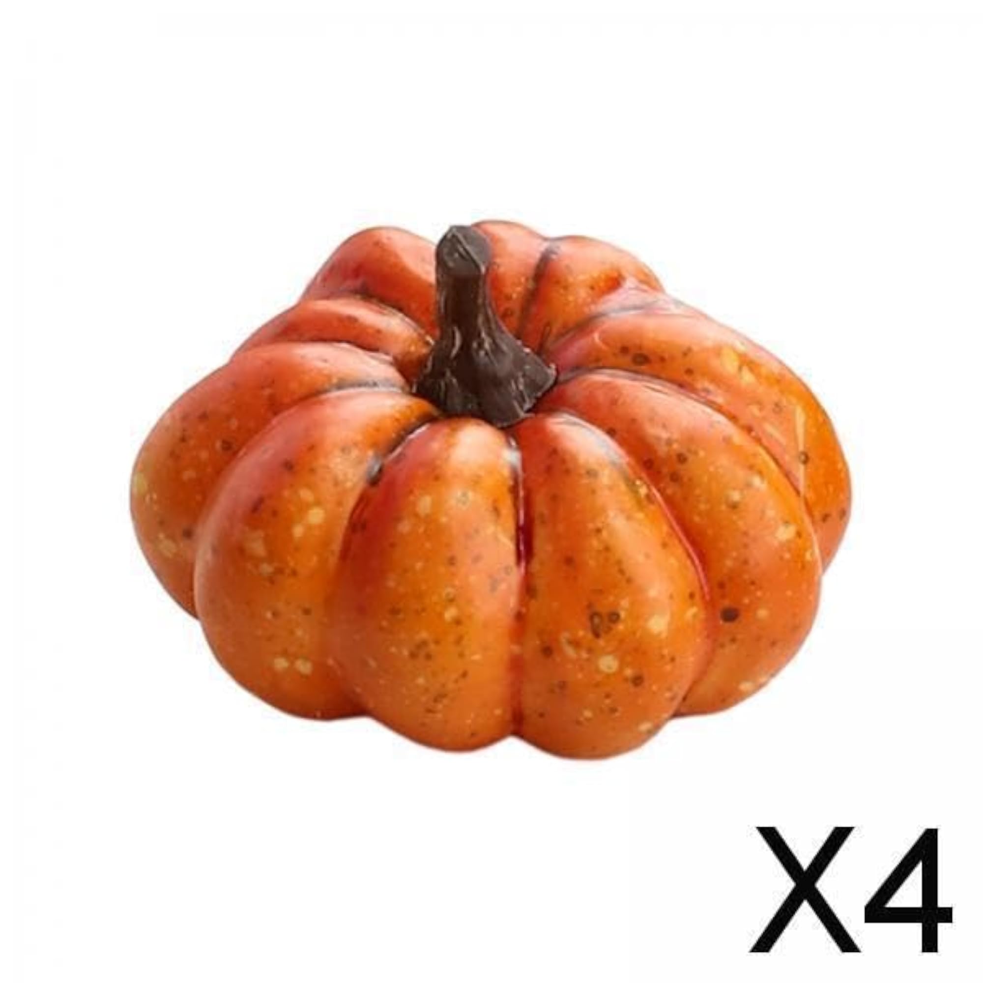 4x Artificial Pumpkin Halloween Foam Pumpkins Decor, Orange